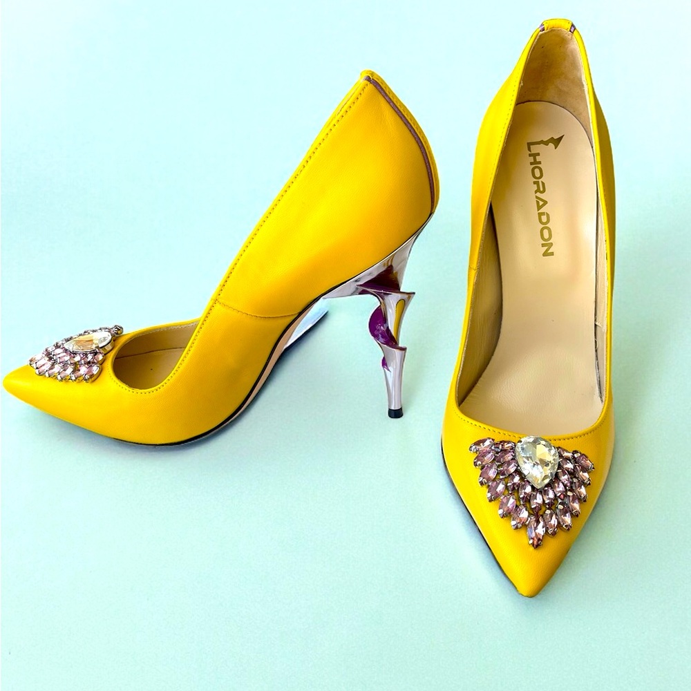 LHORADON LADY JULIA HEEL yellow size 38 (8 US)